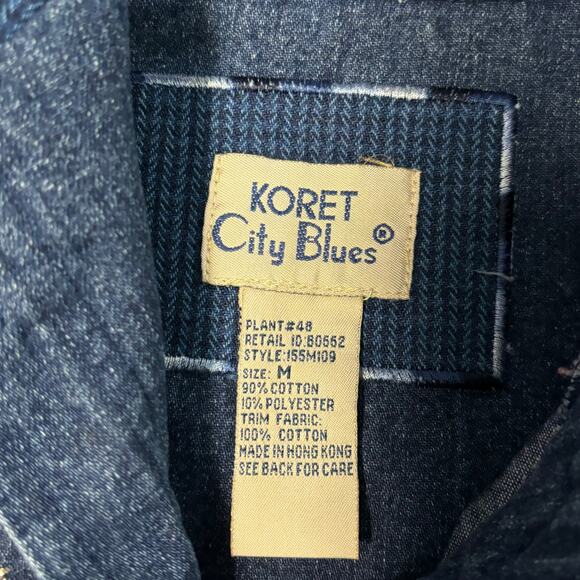 Koret City Blues Women's Medium Winter Snowflakes Embellished Light Denim Jacket - Picture 8 of 9